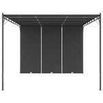 Antracitszürke kerti pavilon oldalfüggönnyel 4 x 3 x 2,25 m 2