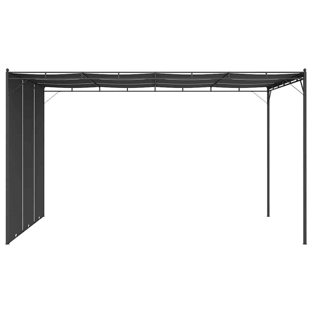 Antracitszürke kerti pavilon oldalfüggönnyel 4 x 3 x 2,25 m 3