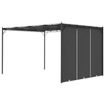 Antracitszürke kerti pavilon oldalfüggönnyel 4 x 3 x 2,25 m 4