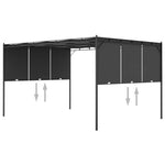 Antracitszürke kerti pavilon oldalfüggönnyel 4 x 3 x 2,25 m 6