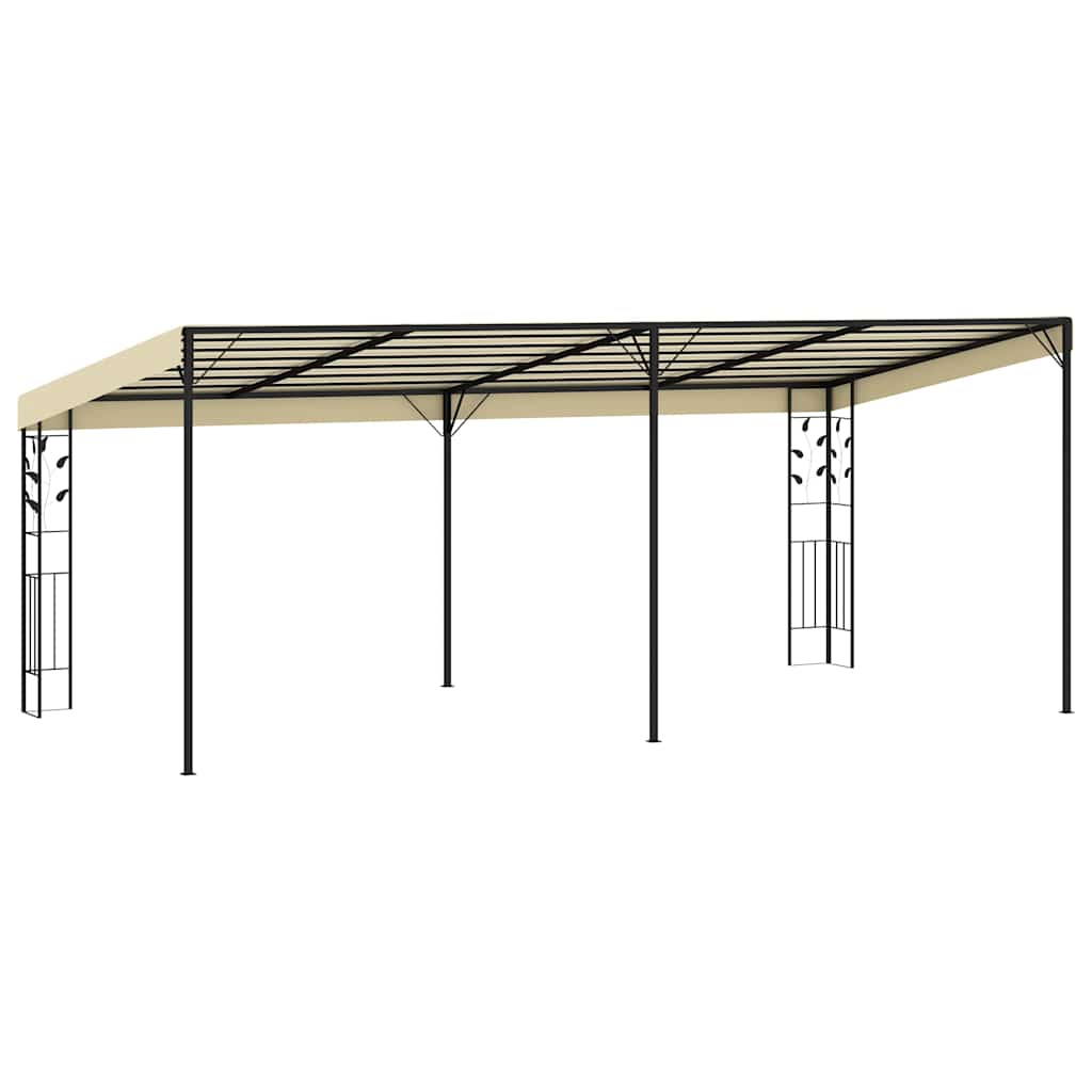 Krémszínű falra szerelhető pavilon 6 x 3 x 2,5 m 4