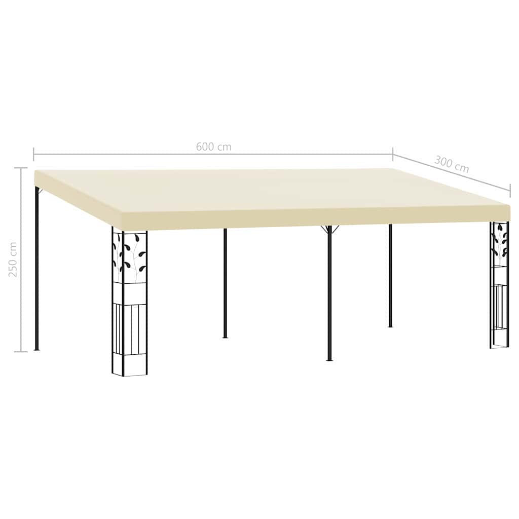 Krémszínű falra szerelhető pavilon 6 x 3 x 2,5 m 6