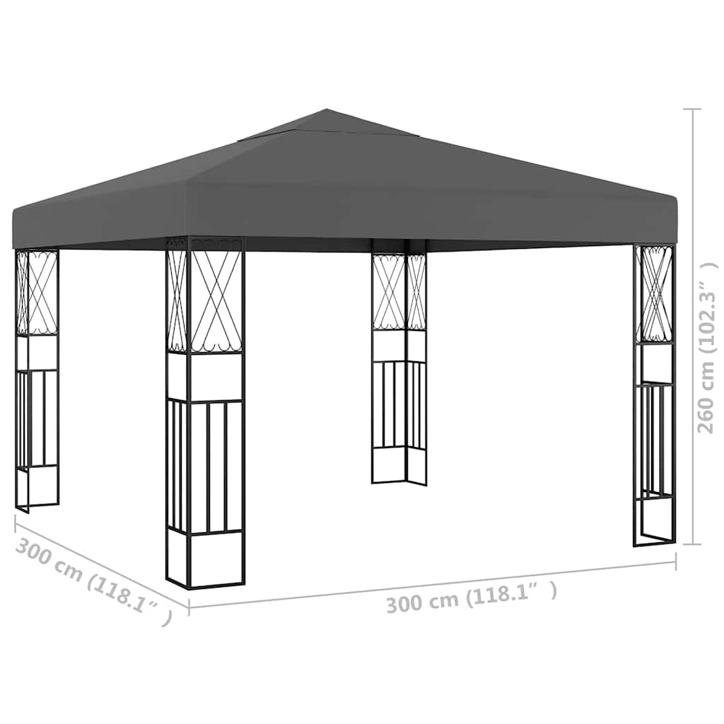 Antracitszürke pavilon 3 x 3 m 5