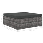 10 részes szürke polyrattan kerti ülőgarnitúra párnákkal 12
