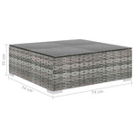 10 részes szürke polyrattan kerti ülőgarnitúra párnákkal 13