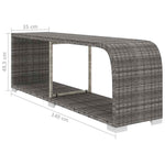 10 részes szürke polyrattan kerti ülőgarnitúra párnákkal 15