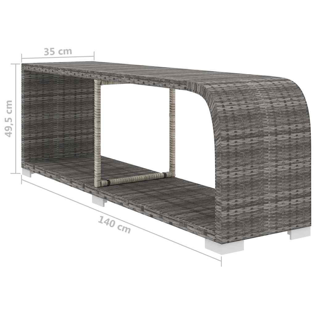 10 részes szürke polyrattan kerti ülőgarnitúra párnákkal 15