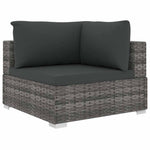 10 részes szürke polyrattan kerti ülőgarnitúra párnákkal 4