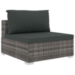 10 részes szürke polyrattan kerti ülőgarnitúra párnákkal 5