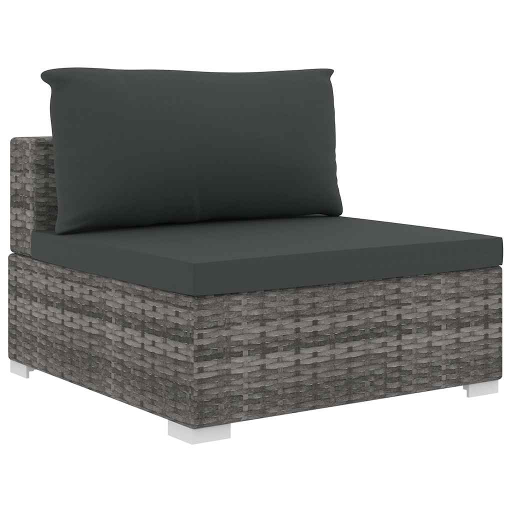 10 részes szürke polyrattan kerti ülőgarnitúra párnákkal 5