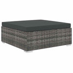 10 részes szürke polyrattan kerti ülőgarnitúra párnákkal 6