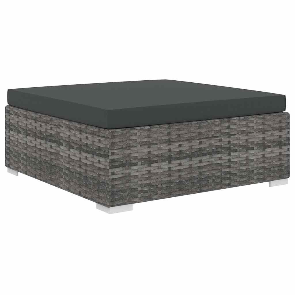 10 részes szürke polyrattan kerti ülőgarnitúra párnákkal 6