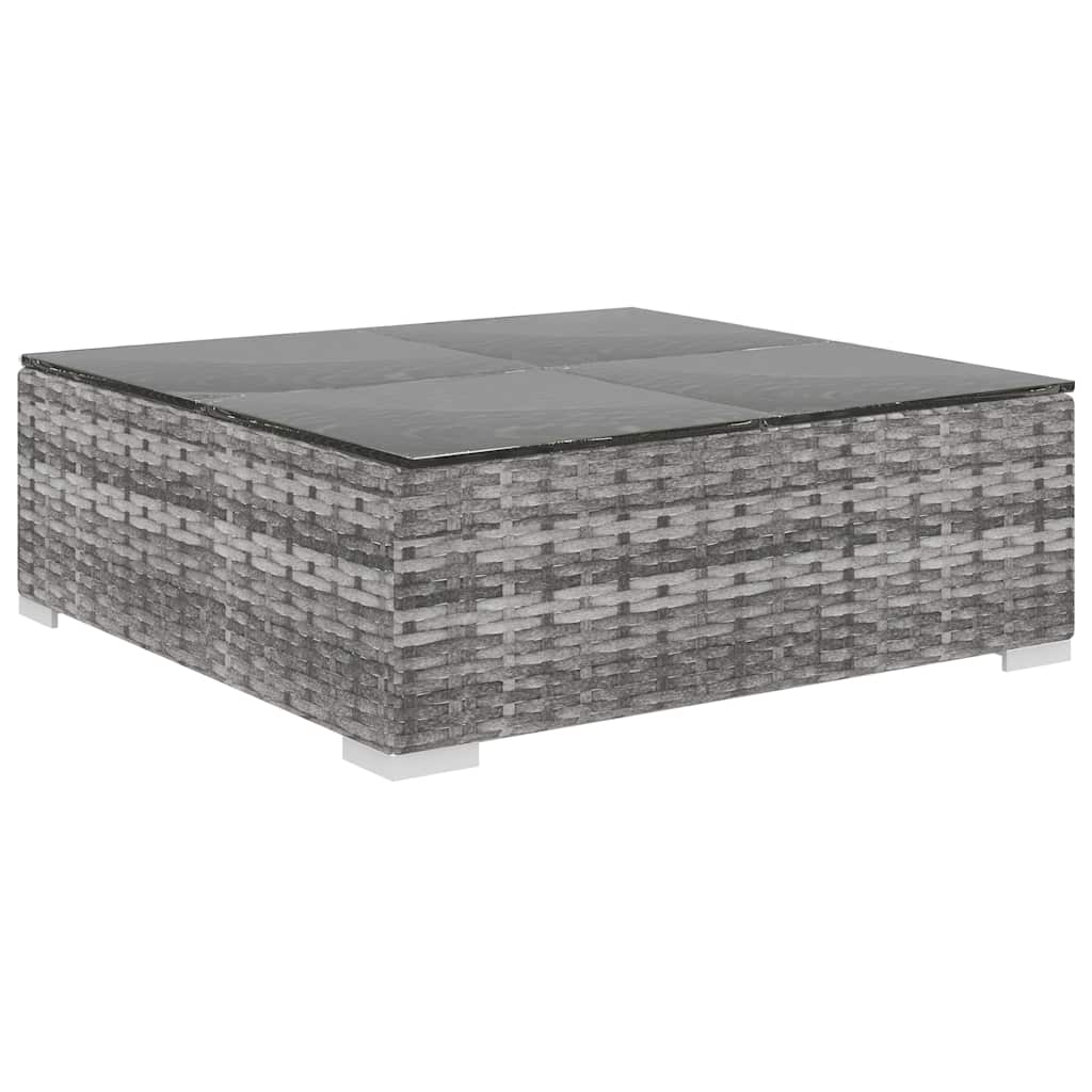 10 részes szürke polyrattan kerti ülőgarnitúra párnákkal 7