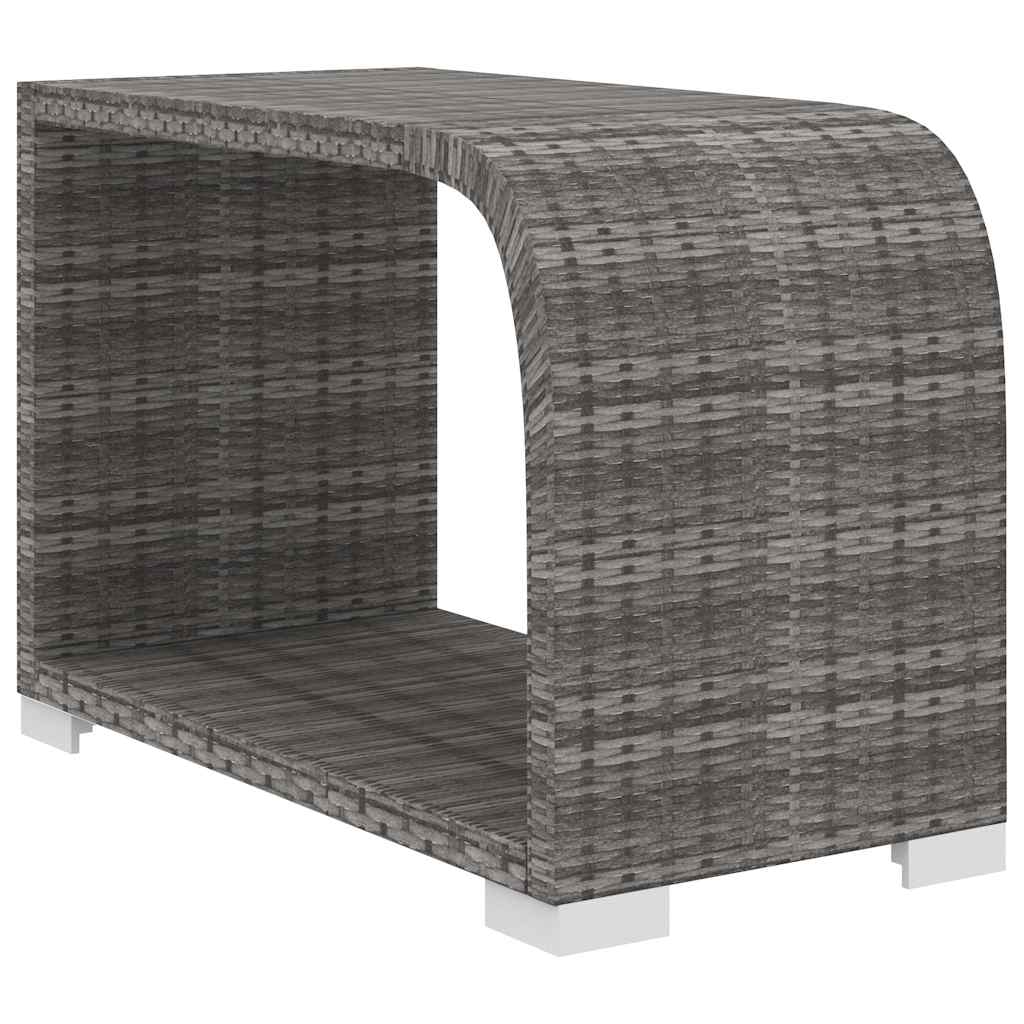 10 részes szürke polyrattan kerti ülőgarnitúra párnákkal 8