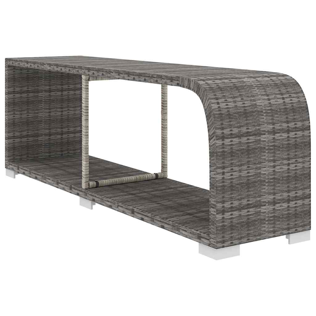 10 részes szürke polyrattan kerti ülőgarnitúra párnákkal 9