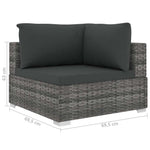 10 részes szürke polyrattan kerti ülőgarnitúra párnákkal 10