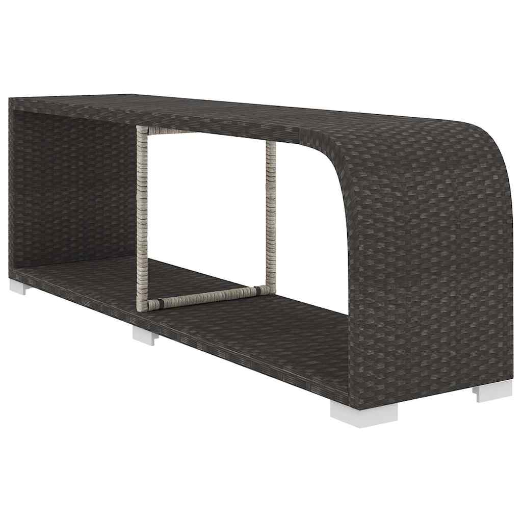 10 részes fekete polyrattan kerti ülőgarnitúra párnákkal 9