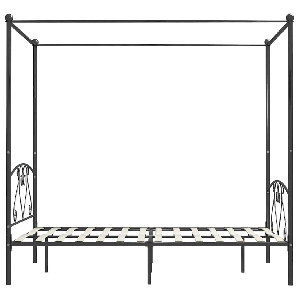 Szürke fém baldachinos ágykeret 160 x 200 cm 4