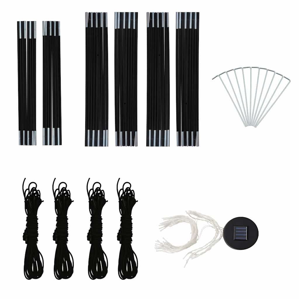 Kék rendezvénysátor LED-del és 4 oldalfallal 3,6 x 3,6 x 2,3 m 9