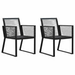2 db fekete PVC rattan kerti szék