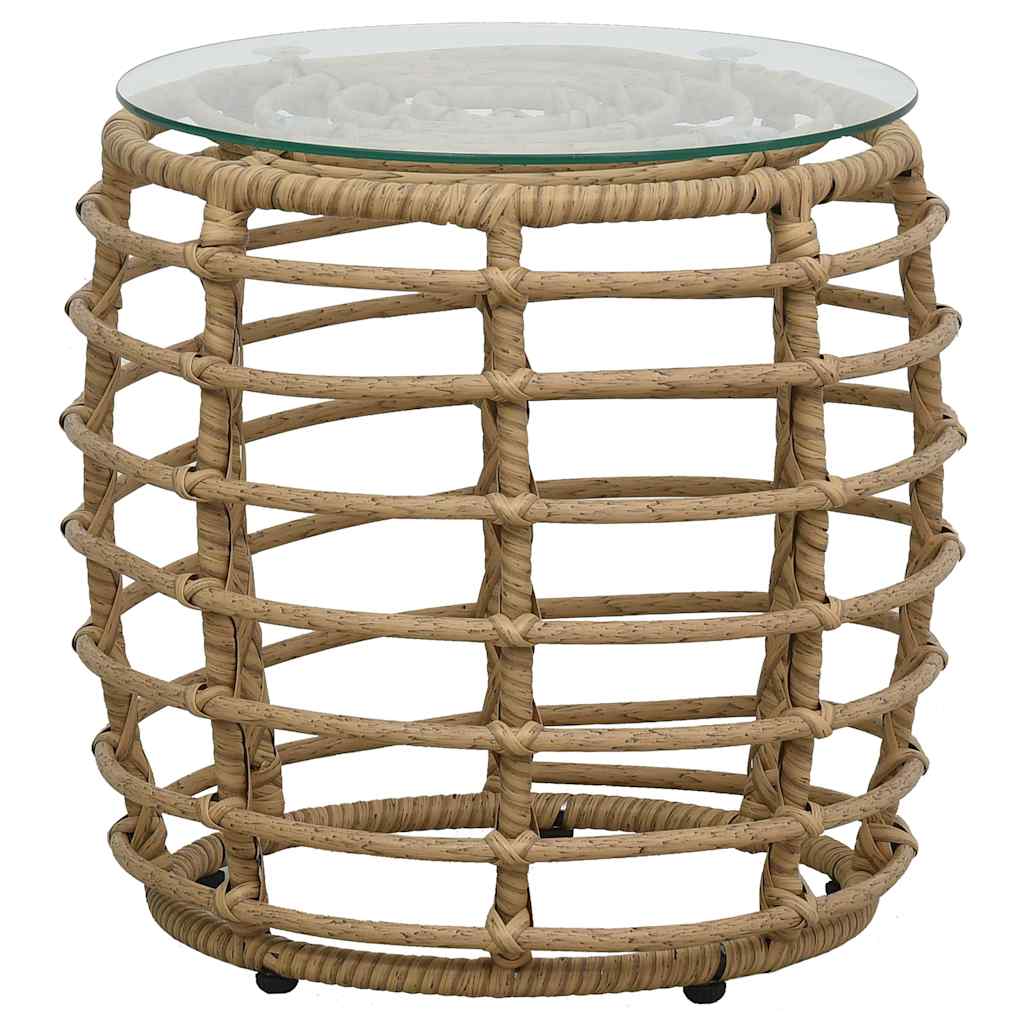 3-darabos tölgyszínű polyrattan bisztrószett 2