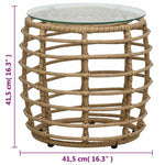 3-darabos tölgyszínű polyrattan bisztrószett 7