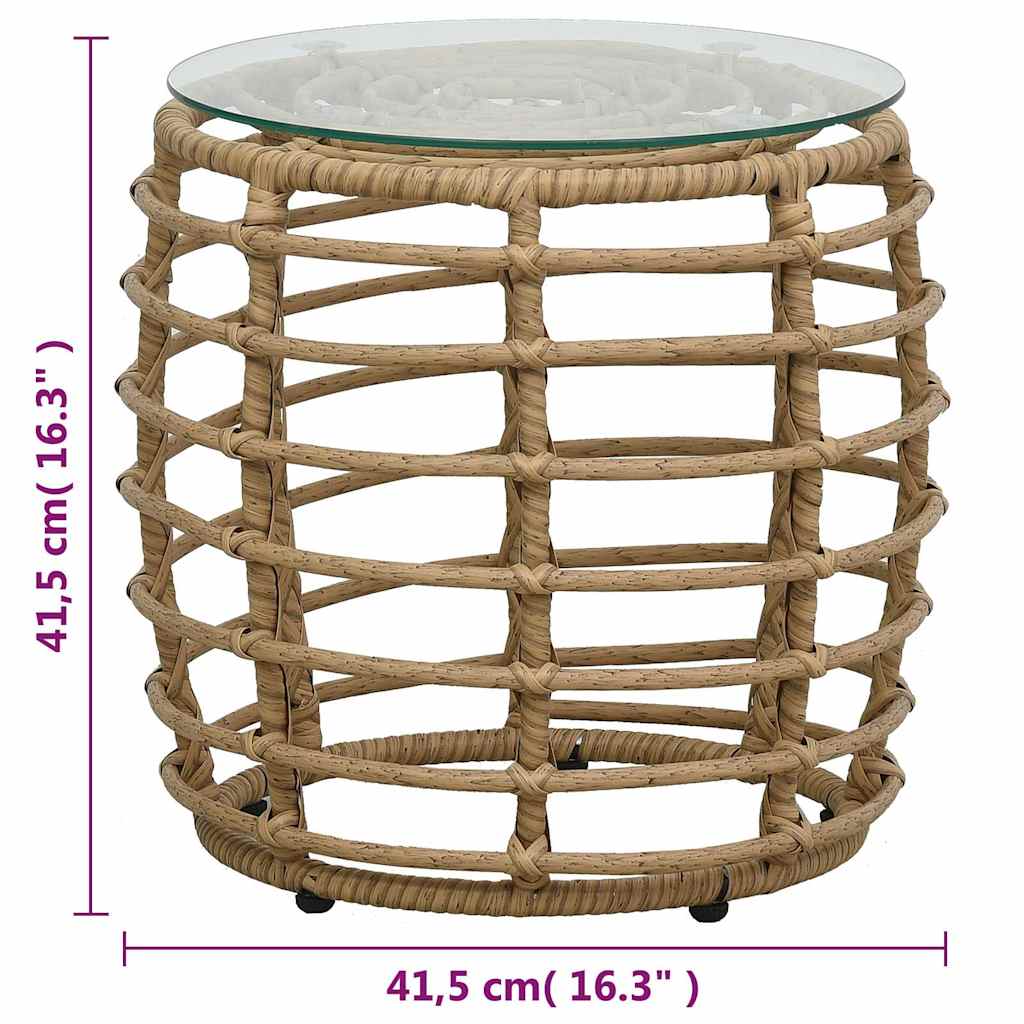 3-darabos tölgyszínű polyrattan bisztrószett 7