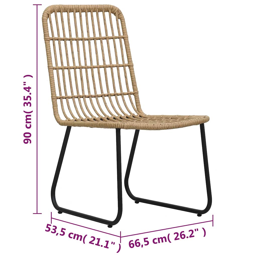 3-darabos tölgyszínű polyrattan bisztrószett 8