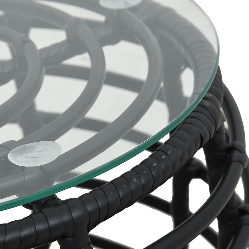 3-darabos fekete polyrattan bisztrószett 3