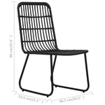 3-darabos fekete polyrattan bisztrószett 8