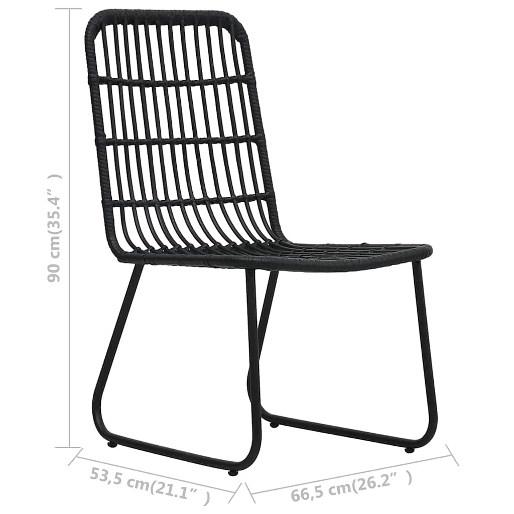 3-darabos fekete polyrattan bisztrószett 8