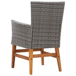 7 részes kültéri szürke polyrattan és akácfa étkezőgarnitúra 9