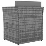 Antracitszürke kerti polyrattan szék zsámollyal 5