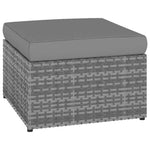 Antracitszürke kerti polyrattan szék zsámollyal 6