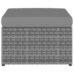 Antracitszürke kerti polyrattan szék zsámollyal 7