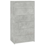 6-fiókos betonszürke szerelt fa tálalószekrény 50 x 34 x 96 cm 2