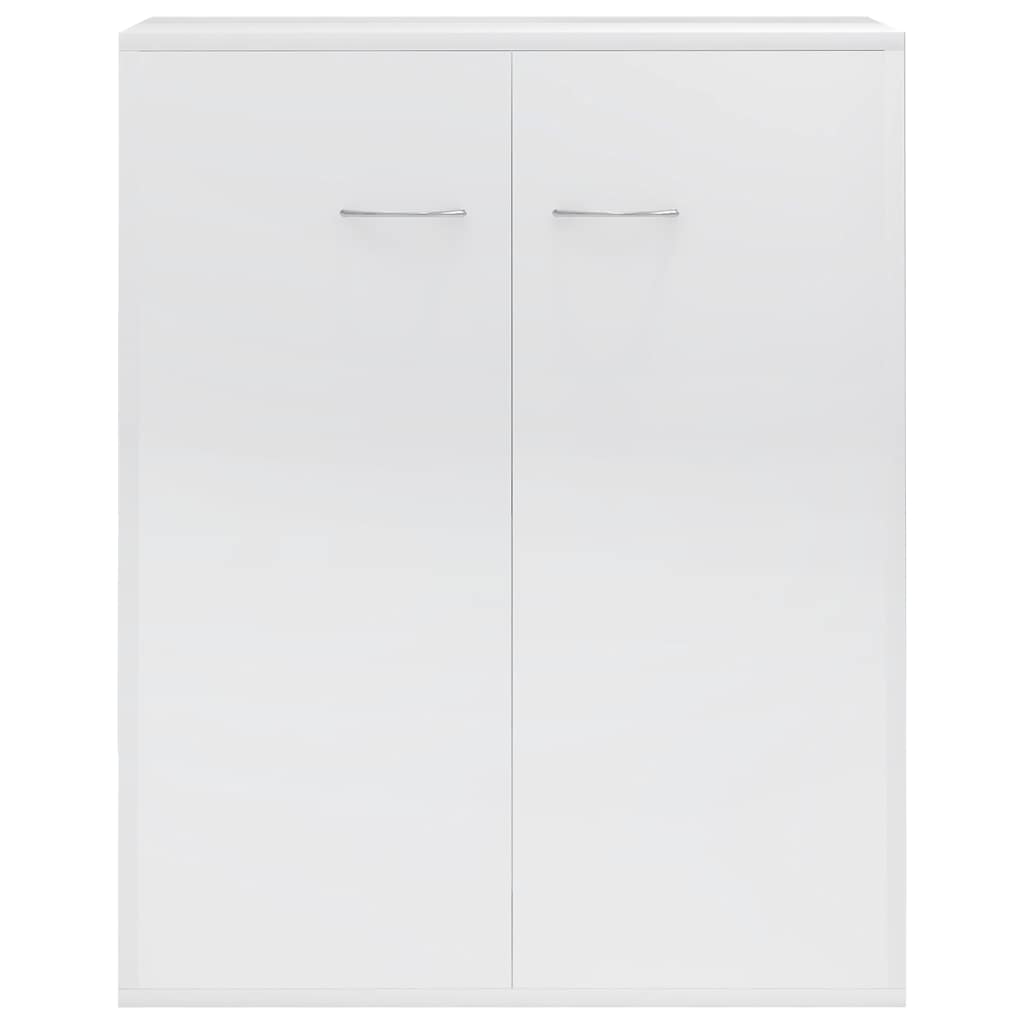 Magasfényű fehér szerelt fa tálalószekrény 60 x 30 x 75 cm 5