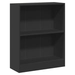 Fekete szerelt fa könyvespolc 60 x 24 x 76 cm 2