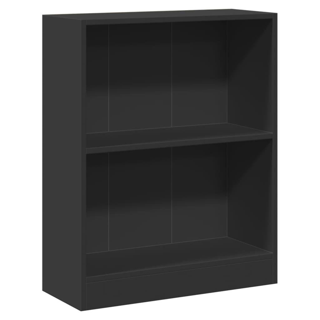 Fekete szerelt fa könyvespolc 60 x 24 x 76 cm 2
