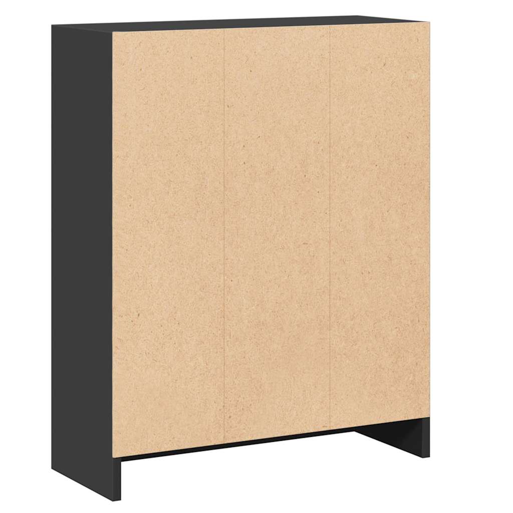 Fekete szerelt fa könyvespolc 60 x 24 x 76 cm 5