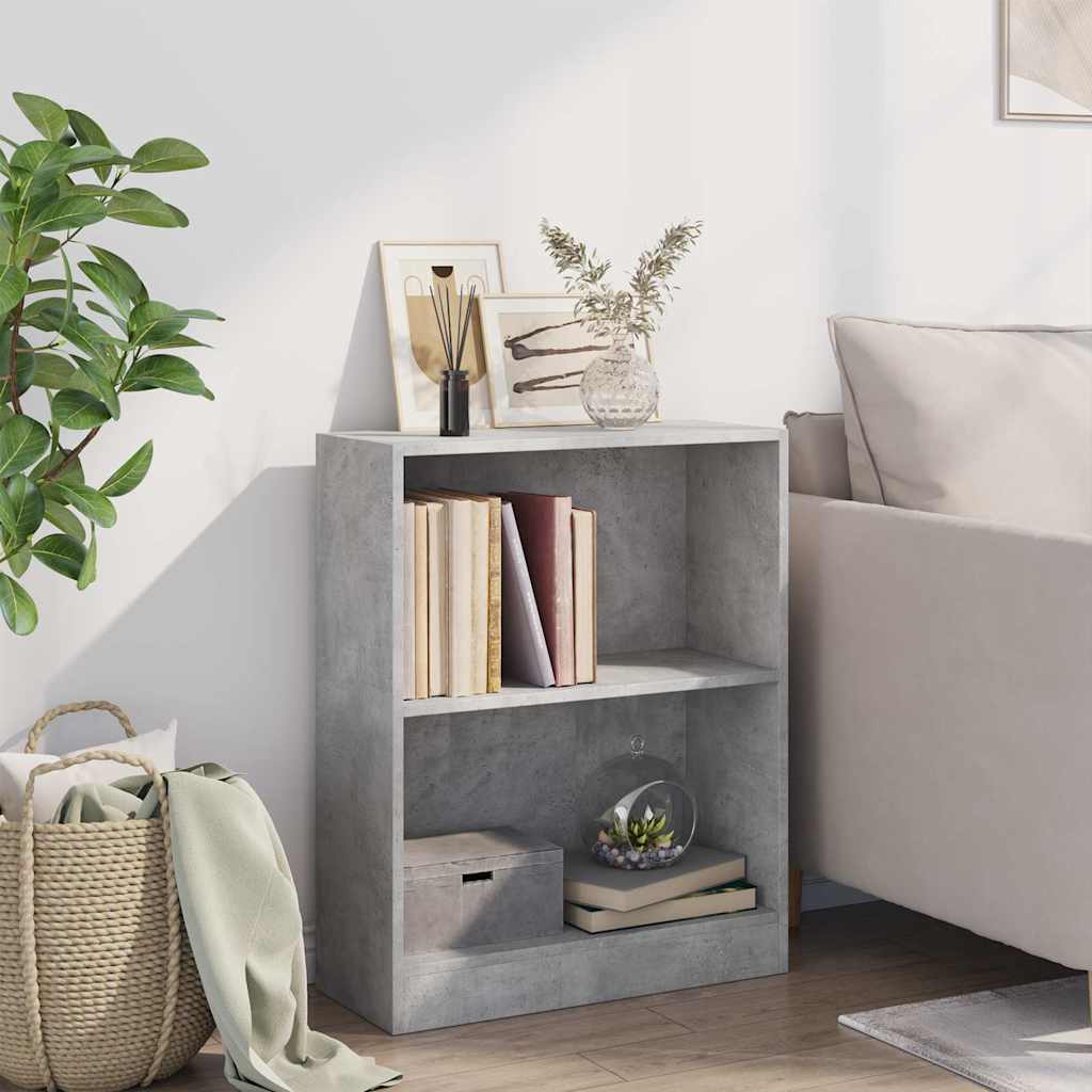 Betonszürke szerelt fa könyvespolc 60 x 24 x 76 cm 3