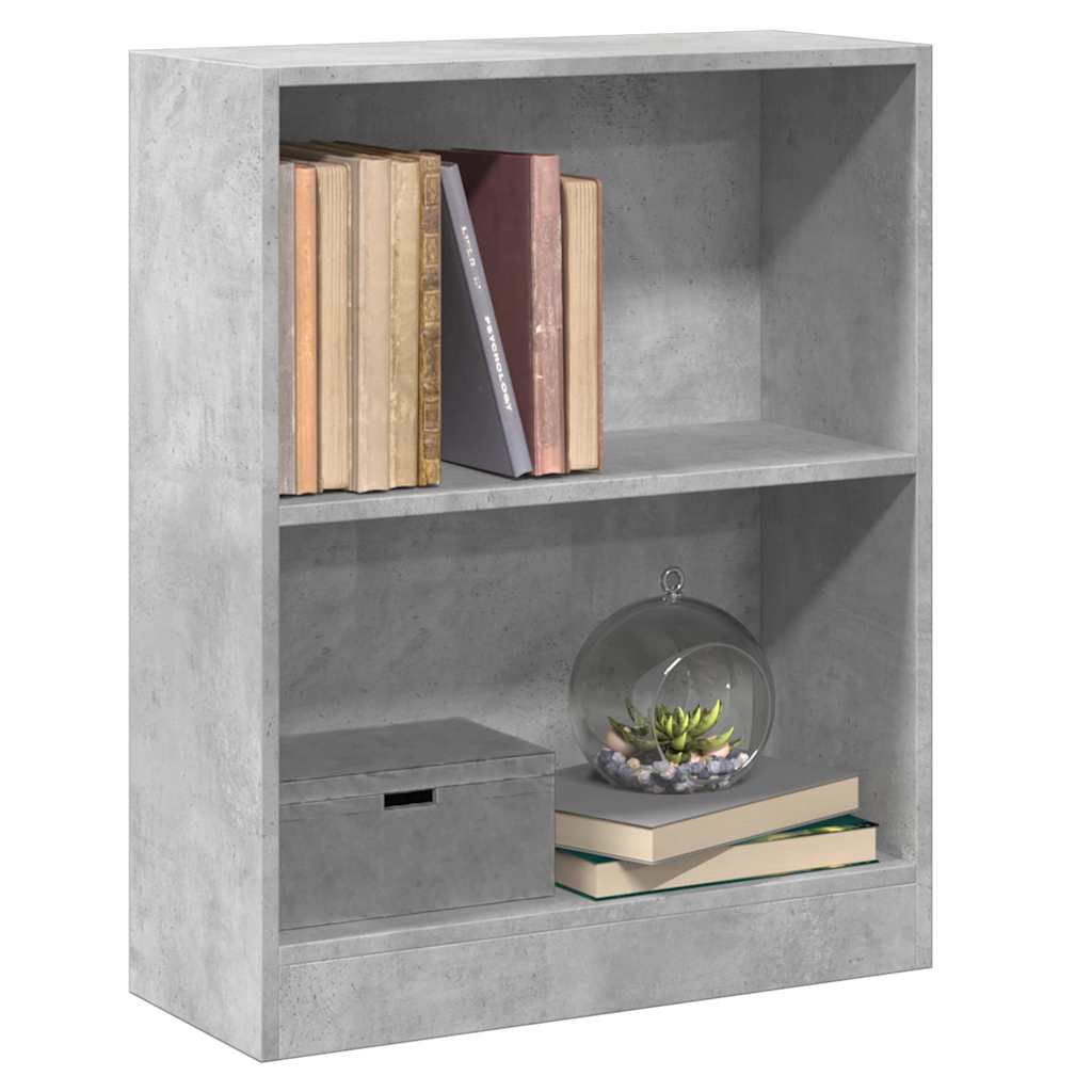 Betonszürke szerelt fa könyvespolc 60 x 24 x 76 cm 8
