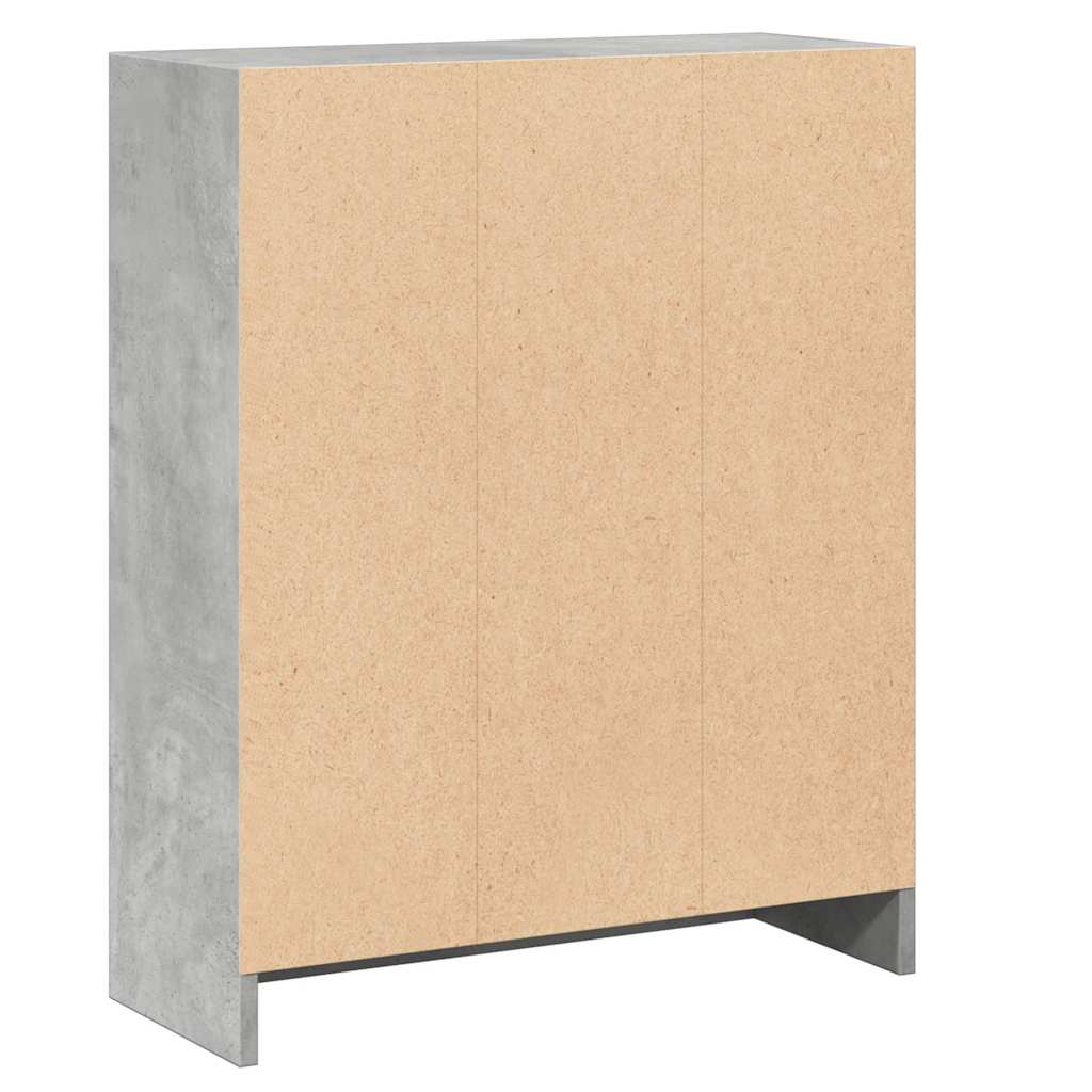 Betonszürke szerelt fa könyvespolc 60 x 24 x 76 cm 5