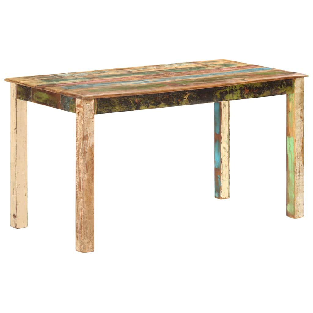 Tömör újrahasznosított fa étkezőasztal 140 x 70 x 76 cm 9