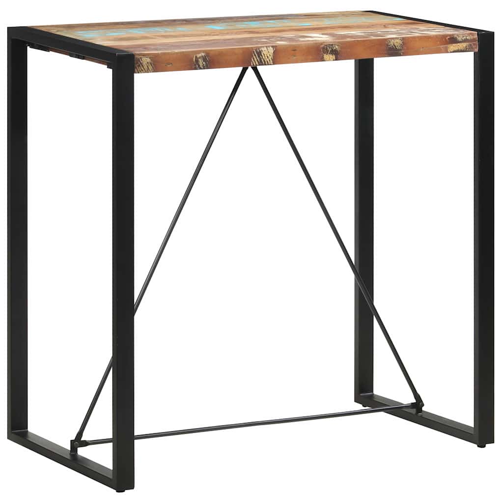 Tömör újrahasznosított fa bárasztal 110 x 60 x 110 cm