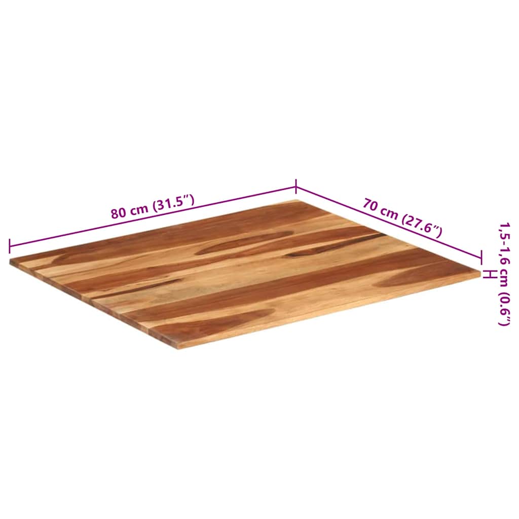 Tömör akácfa asztallap 15-16 mm 70 x 80 cm 8