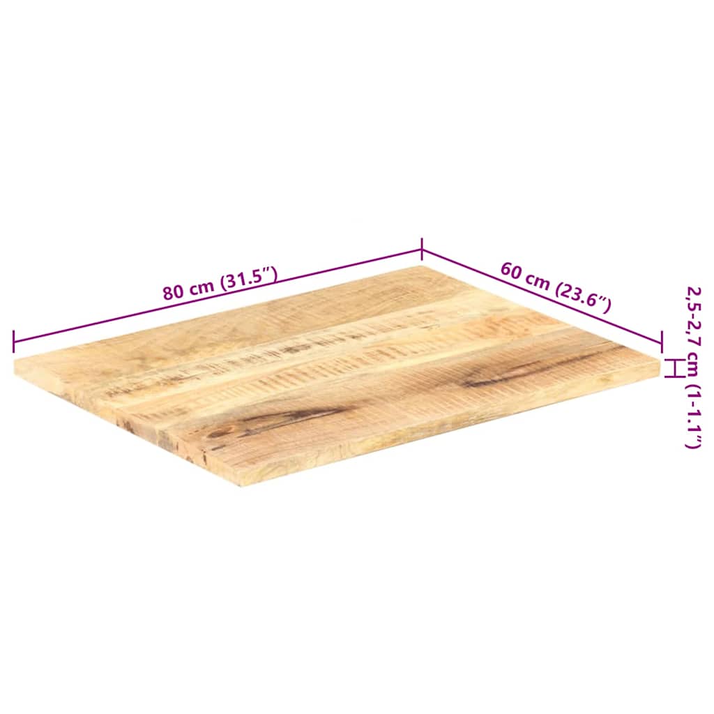 Tömör mangófa asztallap 25-27 mm 80 x 60 cm 10