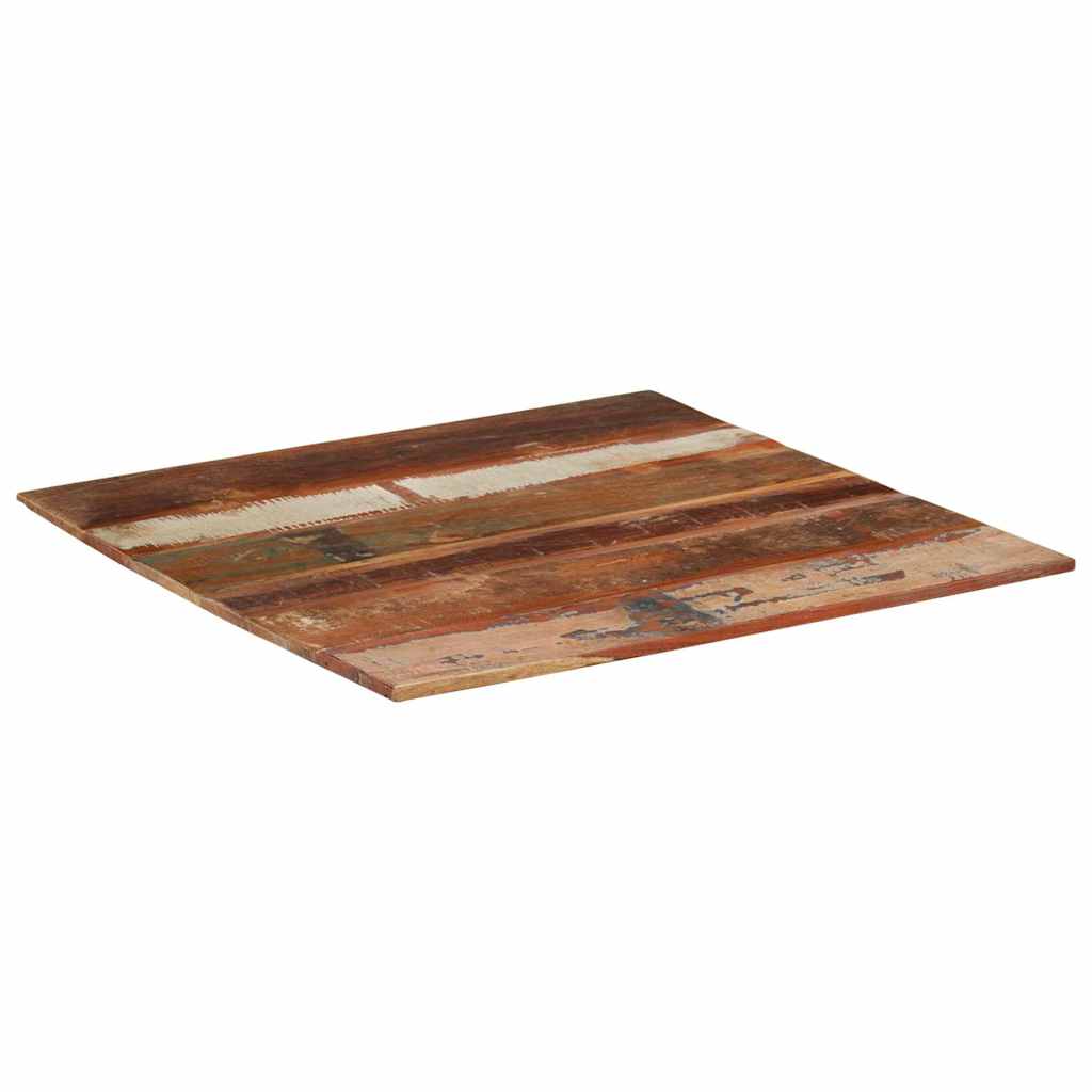 Négyszögű tömör újrahasznosított fa asztallap 80x80 cm 15-16 mm 4
