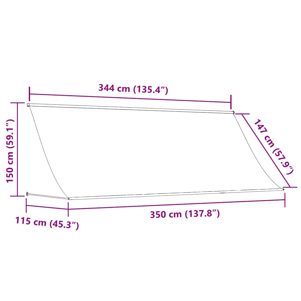 Narancssárga és barna feltekerhető napellenző 350 x 150 cm 7