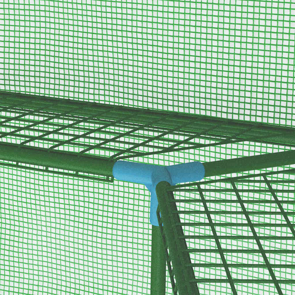 Acél melegház polcokkal 227 x 223 cm 8
